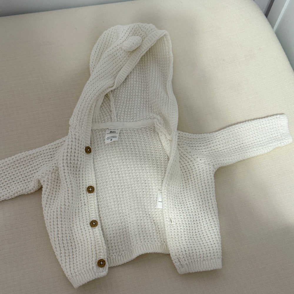 Carter's Cream Knit Button Cardigan